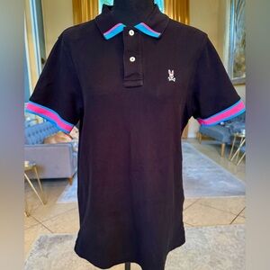 Psycho Bunny Black Polo with Vibrant Accents
